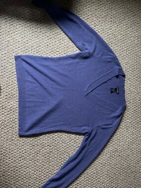 New York & Company Purple V-Neck Sweater